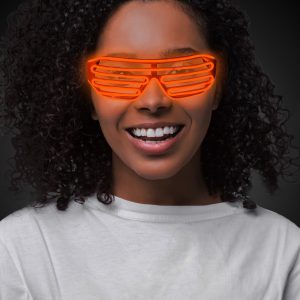 Orange EL Wire Sound Activated Shades by Windy City Novelties- LIT1256EA