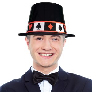 Casino Black Top Hat - 12 Pack by Windy City Novelties- HAT327DZ