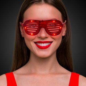 LED Red Slotted Shades by Windy City Novelties- LIT1425EA