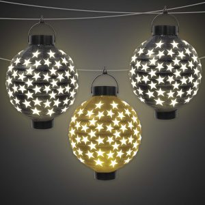 Star Light Up Lanterns - 3 Per Unit by Windy City Novelties- DEC54544UN