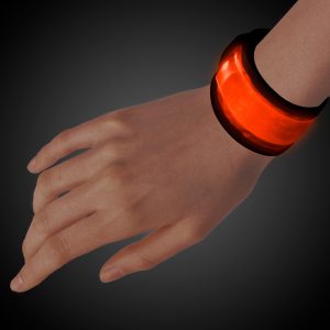 LED Orange Slap Bracelet by Windy City Novelties- LIT52-LIT528EA