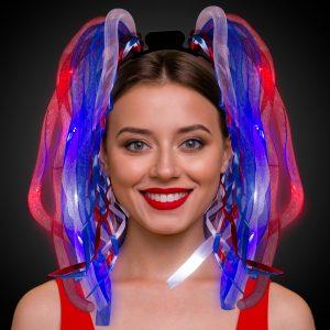 LED Patriotic Dreads Headband by Windy City Novelties- HAT1034EA