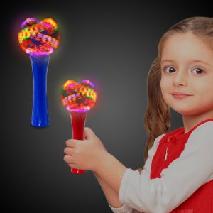 LED Red & Blue Spinning Wands by Windy City Novelties- LIT1416UN