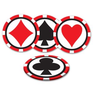 Card Suit 3 1/2" Coasters - 8 Pack by Windy City Novelties- PAP57140UN