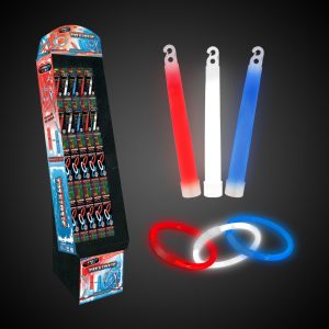 Patriotic Glow In the Dark Retail Floor Display by Windy City Novelties- RFG002UN