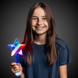 LED Flashing Star Prism Wand by Windy City Novelties- LIT228EA