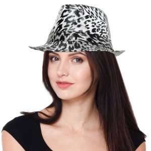 Leopard Print Fedora Hat by Windy City Novelties- HAT084EA