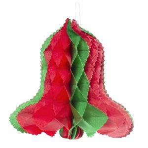 Red & Green 12" Tissue Bell by Windy City Novelties- DEC22312RGEA