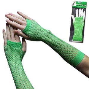 Green Fishnet Fingerless Gloves by Windy City Novelties- APR09-APR093UN