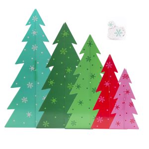 Slotted Colorful Paper Trees by Windy City Novelties- DEC244222UN