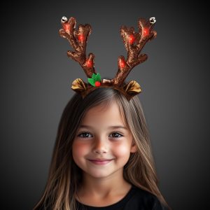 LED Reindeer Antlers Headband by Windy City Novelties- HAT125EA