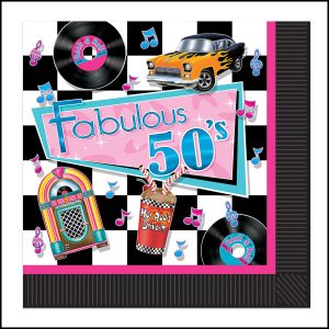Fabulous 50's Lunch Napkins by Windy City Novelties- PAP58035LUN