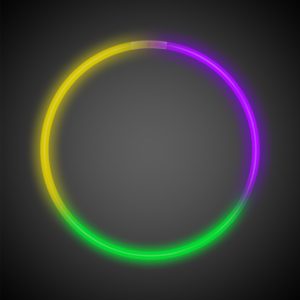 Green, Purple and Yellow 22" Glow Necklaces by Windy City Novelties- GNS6-GNS619UN