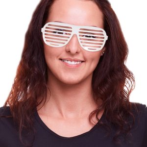 White Slotted Glasses by Windy City Novelties- GLS052DZ