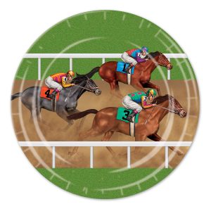 Horse Racing 9" Plates - 8 Per Unit by Windy City Novelties- PAP045DPUN