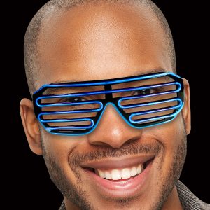 Blue Slotted EL Wire Eyeglasses by Windy City Novelties- LIT77-LIT771EA