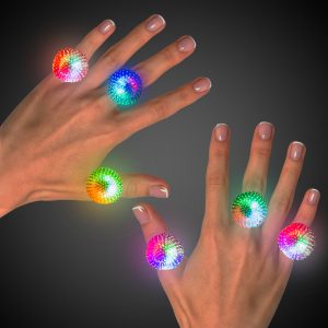 LED Porcupine Jelly Rings by Windy City Novelties- LIT052UN