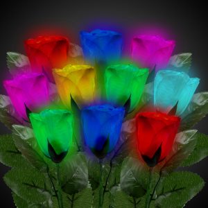 LED Multi-Color Roses by Windy City Novelties- LIT025DZ