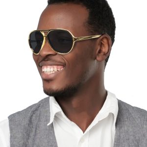 Gold Aviator Sunglasses by Windy City Novelties- GLS135DZ