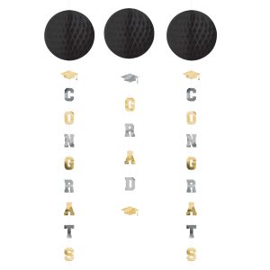 Congrats Grad Honeycomb Danglers by Windy City Novelties- DEC290167UN
