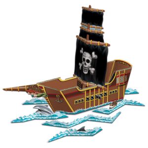 Pirate Ship Centerpiece - 18 1/2" by Windy City Novelties- DEC54597EA