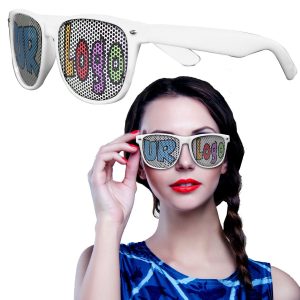 White Novelty Custom Sunglasses - 12 Pack by Windy City Novelties- BIL1-BIL198DZ