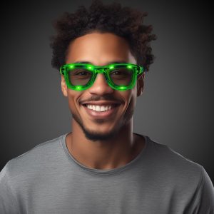 Green LED Retro Sunglasses by Windy City Novelties- LIT7-LIT777EA