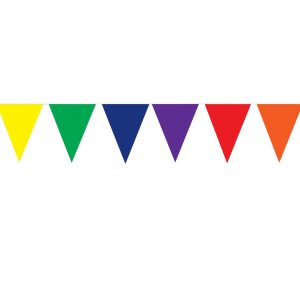 Colorful Plastic Pennant Banner Decoration by Windy City Novelties- DEC50707RBEA