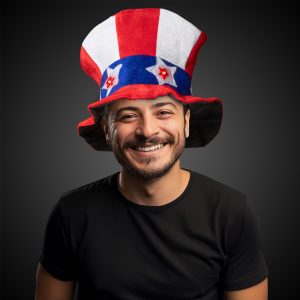 LED Uncle Sam Top Hat by Windy City Novelties- HAT079EA