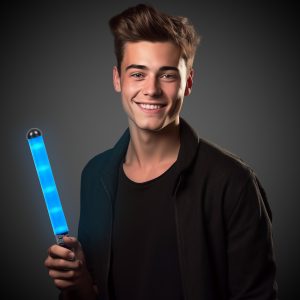 LED Blue Patrol Wand by Windy City Novelties- LIT10-LIT101EA