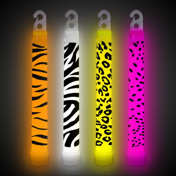 Assorted Animal Print 6" Glow Sticks by Windy City Novelties- JUN6-JUN6.JM