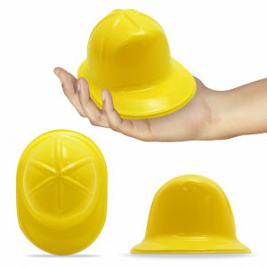 Yellow Plastic Mini Construction Hats - 12 Pack by Windy City Novelties- PAR390DZ