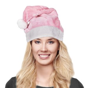 Pink Santa Plush Hat by Windy City Novelties- HAT072EA