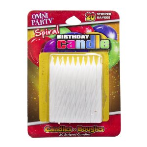 White Striped Candles by Windy City Novelties- CDL45108UN