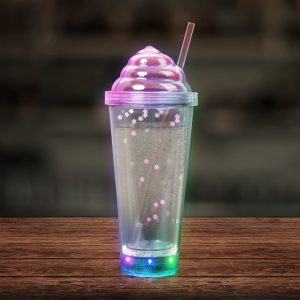 LED Pink Ice Cream Soda 13 oz Tumbler by Windy City Novelties- LIT932EA